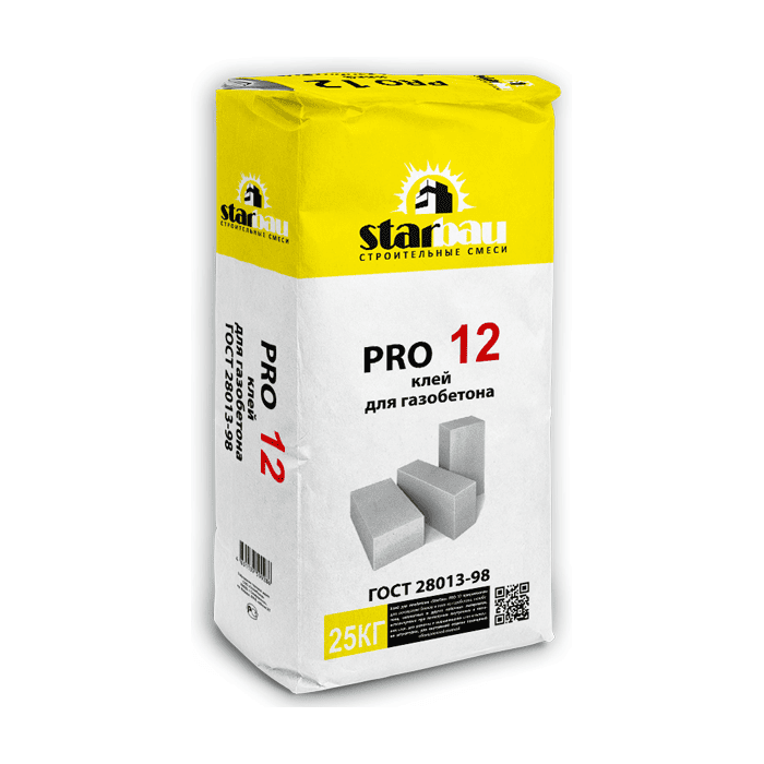 Клей для газобетона StarBau PRO 12 25 кг