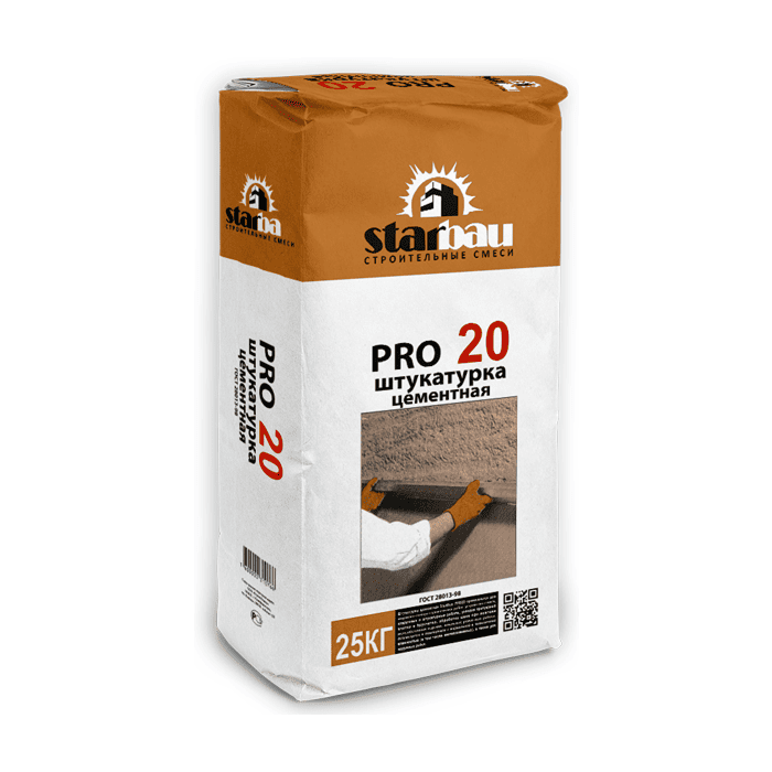 Штукатурка цементная StarBau PRO 20 25 кг