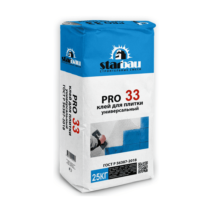 Клей плиточный универсальный StarBau PRO 33 25 кг