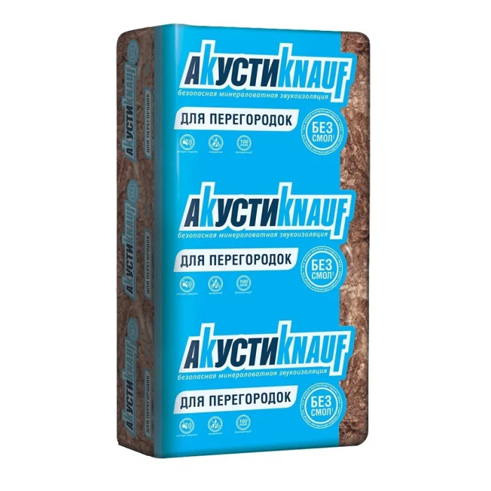 Мин. вата KNAUF плита Акустик (610*1230 мм) плотность 12